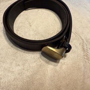 Men's Black Leather Calvin Klein Belt with Gold Buckle